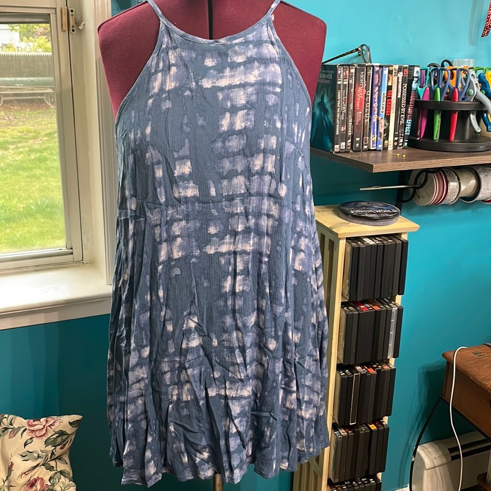 Blue tye dye coverup